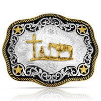 Montana Silversmith Accessories - Four Star Buckle with Christian Cowboy