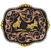 Montana Silversmith Accessories - Tri-Color Team Ropers Traditional Attitude Buckle