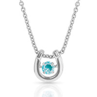 Montana Silversmith Accessories - Dancing Birthstone Horseshoe Necklace - December