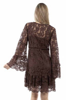 Scully Women's Dress - Honey Creek Collection - Lace / Flare Sleeves - Chocolate
