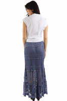 Scully Women's Skirt - Honey Creek Collection - Knit Overlay - Full Length - Blue
