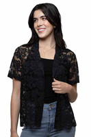 Scully Women's Cardian - Honey Creek Collection - Floral Lace - Black