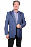 Scully Men's Jacket - Button Front Blazer - Light Blue
