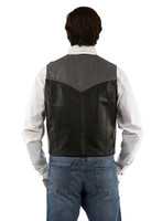 Scully Men's Vest - Snap Front - Soft Touch Lamb - Black / Grey