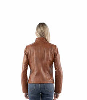 Scully Women's Jacket - Lightweight Leather - Vintage Brown