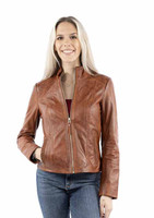 Scully Women's Jacket - Lightweight Leather - Vintage Brown