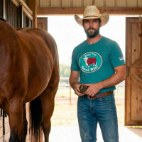 Lazy J Ranchwear Accessories - Original Buckle Short Sleeve T-Shirt - Turquoise