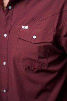 Ferrell Men's Shirt - Core - UPF35+ Vented / Pearl Snap - Maroon