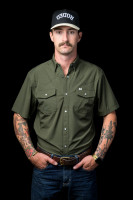 Ferrell Men's Shirt - Core - UPF35+ Vented / Pearl Snap - Olive