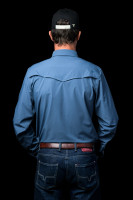 Ferrell Men's Shirt - Core - UPF50+ Vented / Pearl Snap - Blue