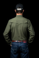Ferrell Men's Shirt - Core - UPF50+ Vented / Pearl Snap - Olive
