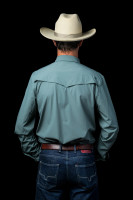 Ferrell Men's Shirt - Core - UPF50+ Vented / Pearl Snap - Aqua