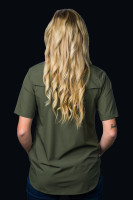 Ferrell Women's Shirt - Core - UPF 50+ / Short Sleeve Snap - Olive