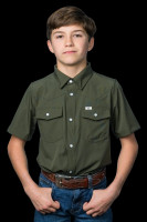 Ferrell Kids Shirt - Core - UPF 50+ / Short Sleeve Snap - Olive