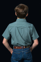 Ferrell Kids Shirt - Core - UPF 50+ / Short Sleeve Snap - Aqua