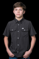 Ferrell Kids Shirt - Core - UPF 50+ / Short Sleeve Snap - Grey