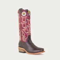 Hyer Women's Boots - Tipton - Chocolate Goat / Crimson Cowhide
