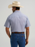 Wrangler Men's Work Shirt - Cowboy Cut - Solid Chambray Blue