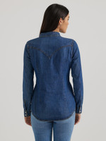 Wrangler Women's Shirt - Western Fashion - Dark Denim