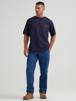 Wrangler Men's Riggs Workwear Shirt- Short Sleeve / Crew Neck - Navy