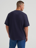 Wrangler Men's Riggs Workwear Shirt- Short Sleeve / Crew Neck - Navy