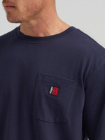 Wrangler Men's Riggs Workwear Shirt- Short Sleeve / Crew Neck - Navy