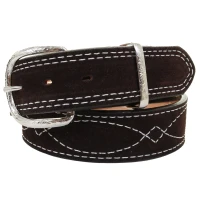 Double J Saddlery Unisex Accessories - Chocolate Brown Suede Belt