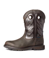 Ariat Men's Work Boots - Groundwork Waterproof / Round Toe - Dark Brown