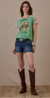 Double D Ranch Women's  - Bucking In The Fort Top - Cactus