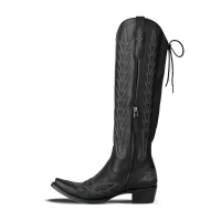 Lane Women's Boots -  Lexington Knee High Corset - Jet Black