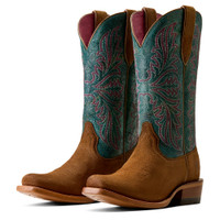 Ariat Women's Boots - Futurity Oak - Foothill Brown Roughout / Shredded Waves