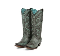 Corral Women's Boots - Flame Scroll Embroidered - Mint