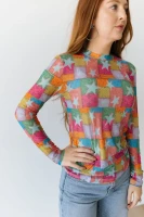 Turquoise Haven Women's Shirt - Multi Star Paisley / Mesh 