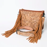 American Darling Women's Accessories - Crossbody Bag - Hand Tooled Daisy / Fringe