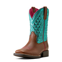 Ariat Kids Boots - Wittman - Prairie Brown / Aqua Dazzle