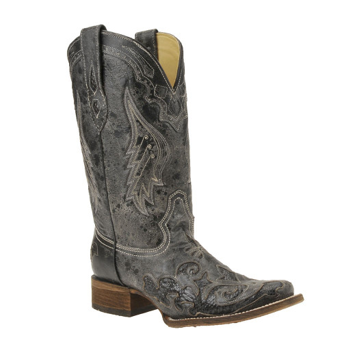 Corral Women's Boots - Snake Inlay - Black