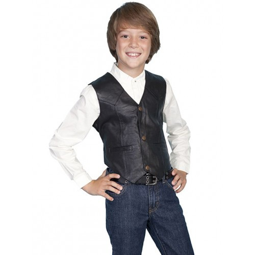 Scully Kids Vest - Western Lamb - Black # 11 Scully Kids Vest - Western Lamb - Black # 11