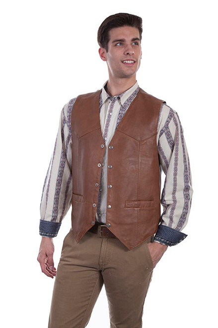 Scully Men's Vest - Snap Front - Saddle Tan  Scully Men's Vest - Snap Front - Saddle Tan