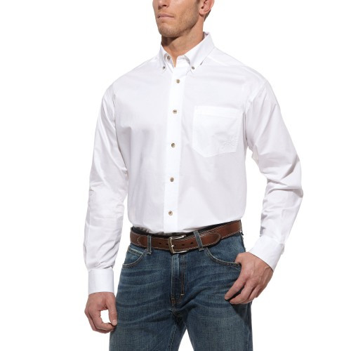 Ariat Men's Solid Performance Shirt - White Ariat Men's Solid Performance Shirt - White