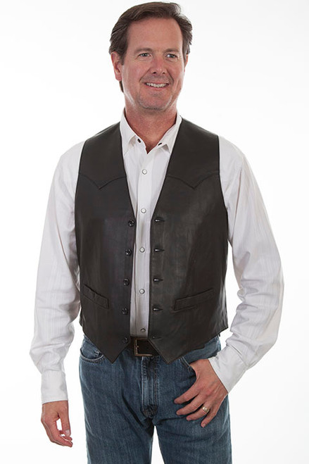 Scully Men's Vest - Western Single Point - Black Scully Men's Vest - Western Single Point - Black