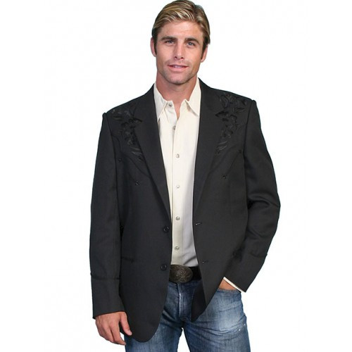 Scully Men's Jacket - Button Front Blazer - Black Scully Men's Jacket - Button Front Blazer - Black