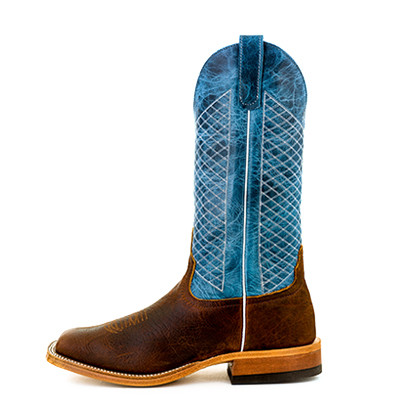 Anderson Bean Men\'s Cowboy Boots Size 10.5 Square Toe Mike Tyson Bison Blue Lava Anderson Bean Mike Tyson Bison W/ Blue Lava Leather Square  main image 4