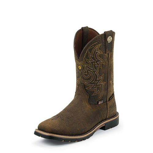 Justin Men's Boots - George Strait Fireman H2O - Weathered Bark Crazy Horse Justin Men's Boots - George Strait Fireman H2O - Weathered Bark Crazy Horse