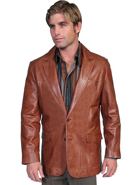 Scully Men's Jacket - Western Blazer Lamb - Antique Brown