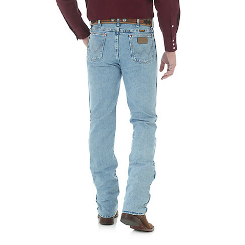【oan】(Unisex) Billy Washed Denim Pants Wrangler Mens Jeans - Cowboy Cut Slim Fit Jean - Bleach Wash