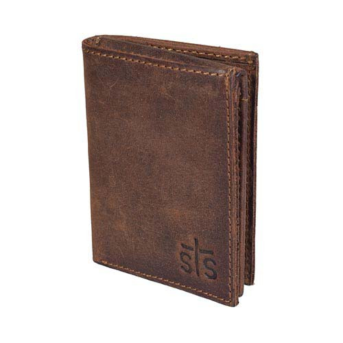 sTs Ranchwear Men's Accesories - Foreman Tri-fold Wallet - Distressed Brown sTs Ranchwear Men's Accesories - Foreman Tri-fold Wallet - Distressed Brown