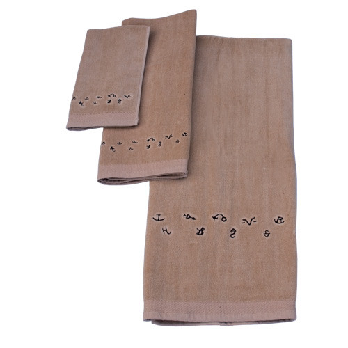 Moss Brothers Housewares - 3 Piece Embroidery - Bath Towel Set - Brands Designs