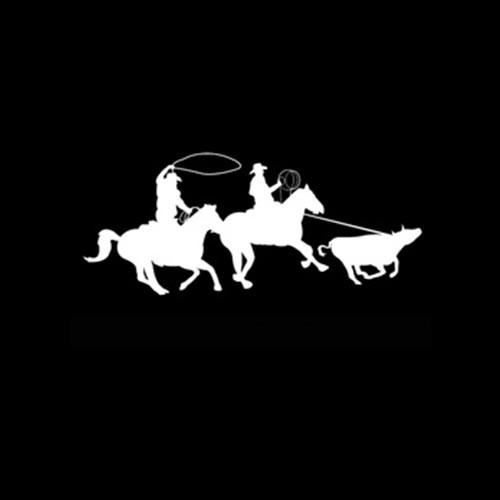 Moss Brothers Accessories - 6" Vinyl Decals - Team Roping - White
