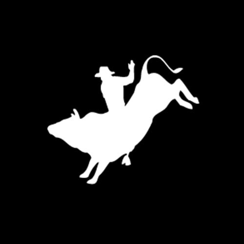 Moss Brothers Accessories - 6" Vinyl Decals - Bull Riding - White