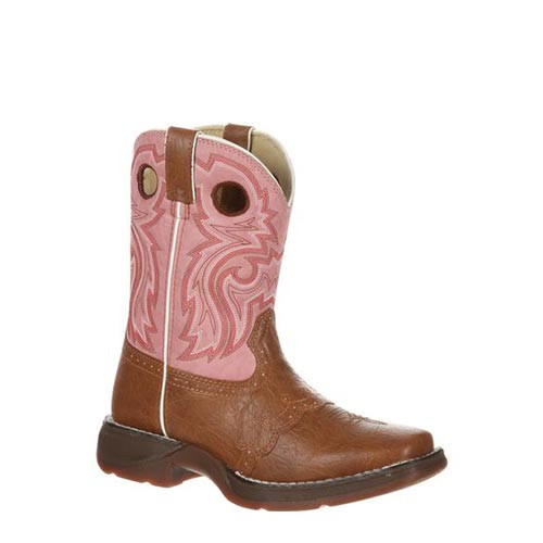 Durango Kids - Lil' Durango Kid Tan / Pink Lacey Western Boot Durango Kids - Lil' Durango Kid Tan / Pink Lacey Western Boot